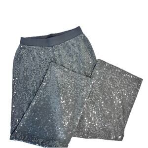 Express Pants size Medium Gray Sequins Stretch Evening Cocktail Wedding Disco